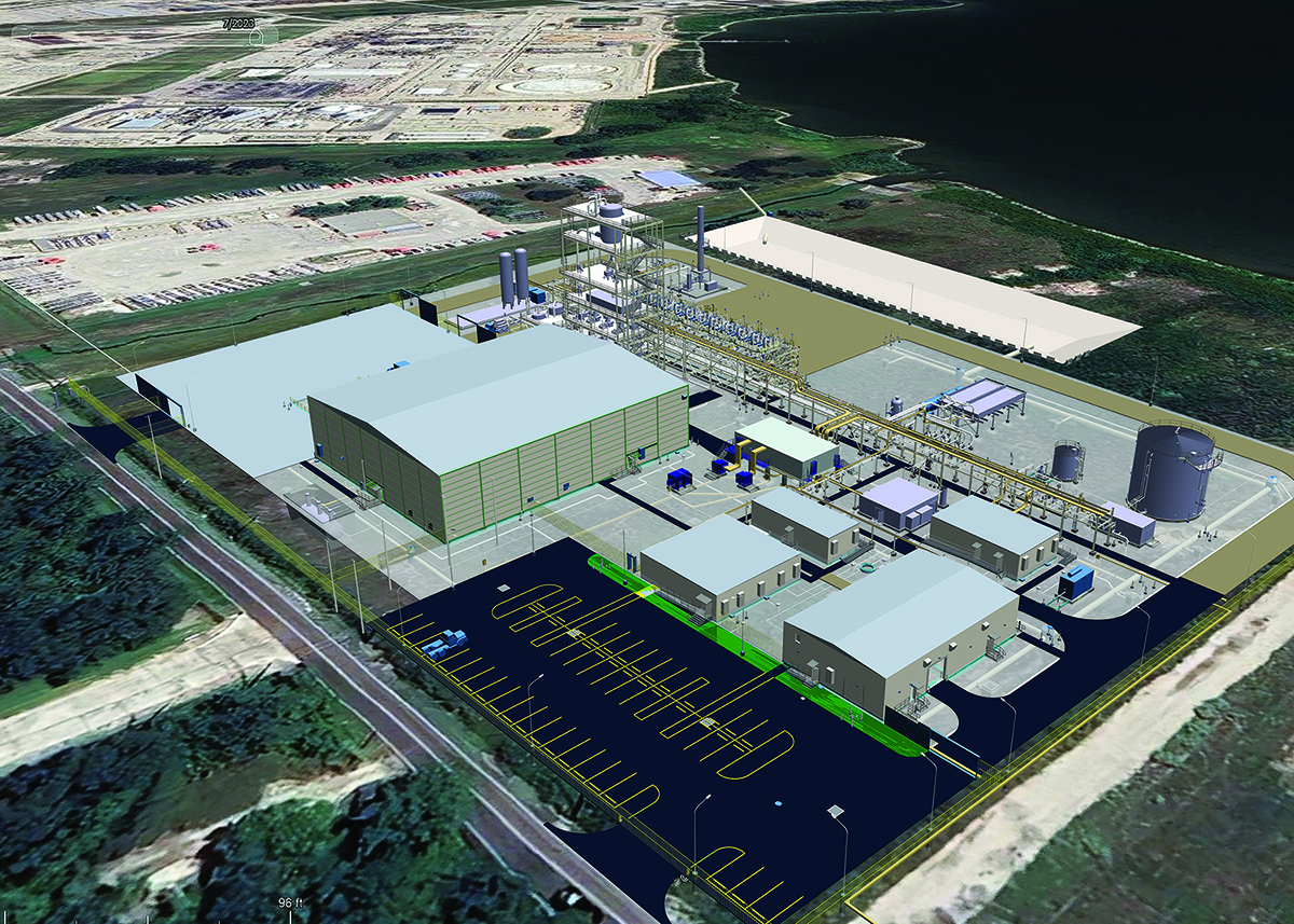 An engineering rendering of Orion's battery additives plant in La Porte, Texas.